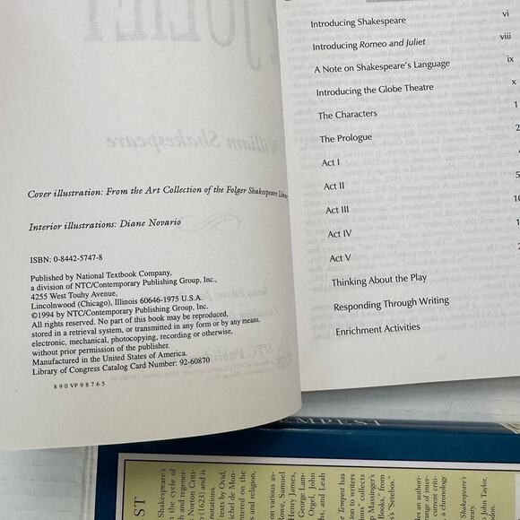 William Shakespeare Book Set Romeo Juliet The Tempest Othello Julius Cesar - Picture 5 of 16